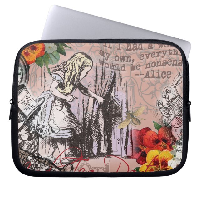Alice onzin gordijn wonderland laptop sleeve (Voorkant)