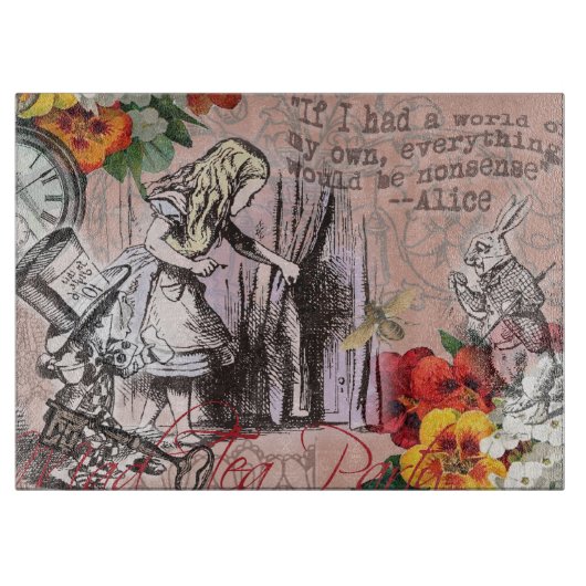 Alice onzin gordijn wonderland snijplank (Voorkant)