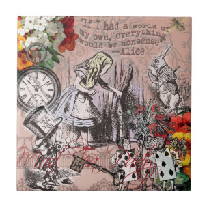 alice onzin wonderland gordijn tegeltje