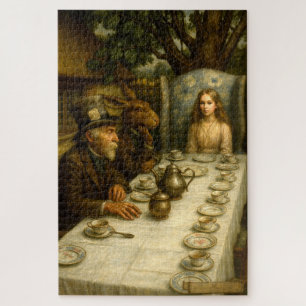 Alice op het theepartijtje van de gekke hoedenmake legpuzzel