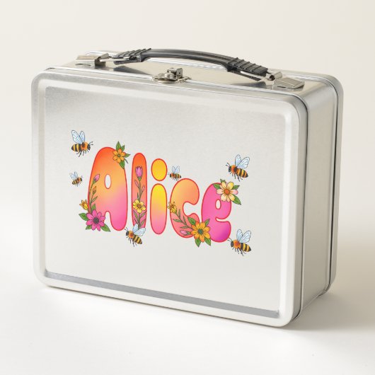 Alice - Personalized Bee Lunch Box (Devant)