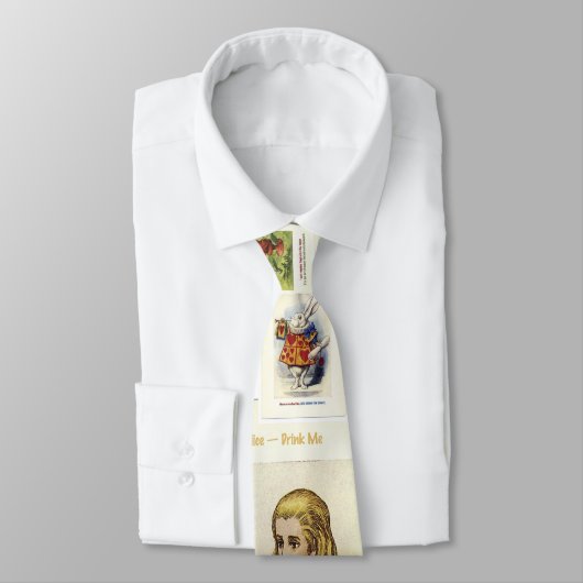 Alice_poison_drink_me, WHITE_RABBIT_excellence_i.. Stropdas (Gebonden)