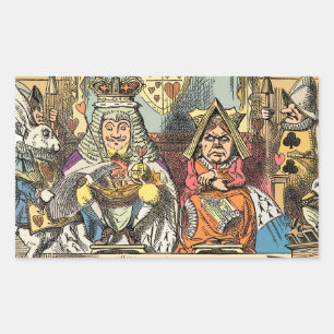 Alice Proces van de Schoppenboer Oudheidkundig Rechthoekige Sticker