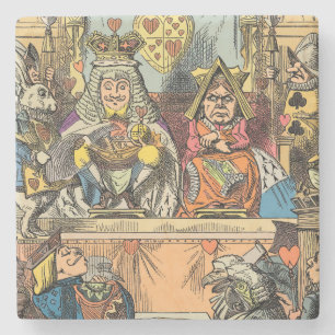 Alice Proces van de Schoppenboer Vintage Stenen Onderzetter