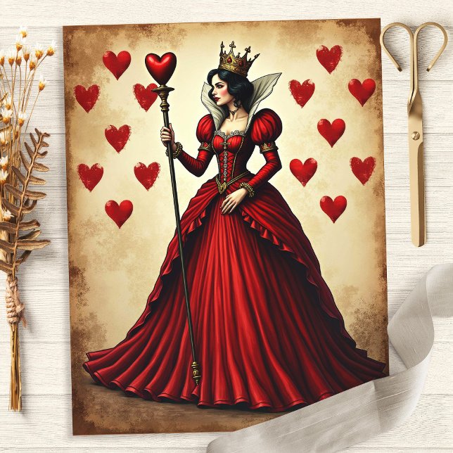 Alice Queen of Hearts Scepter Scrapbook Paper (Creator heeft geüpload)