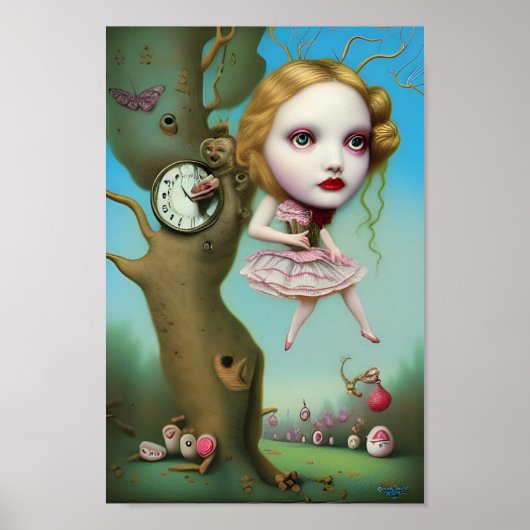 Alice - Quirky Surreal Pop Art Poster (Voorkant)