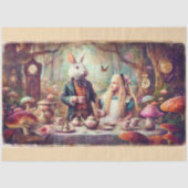 Alice & Rabbit Storybook Tea Party Decoupage Tissuepapier (Voorkant)