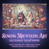 Alice & Rabbit Storybook Tea Party Decoupage Tissuepapier