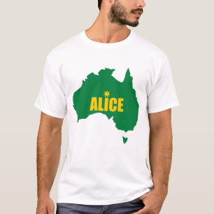 Alice Springs Green en Gold Map T-Shirt