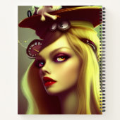 Alice Steampunk AI Generated Spiral Notitieboek (Achterkant)
