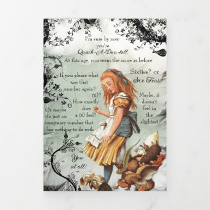 Alice Tea Cup Zestigste verjaardag Drieluik Wenskaart