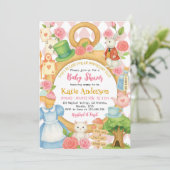 Alice Tea Party Baby shower Invitation (Debout devant)