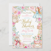 Alice Tea Party Baby shower Invitation (Devant)