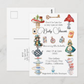 Alice Tea Party thema Briefkaart (Voorkant / Achterkant)