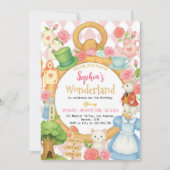 Alice Tea Party Wonderland Anniversaire Invitation (Devant)