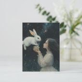 Alice Tea With the Rabbit Fantasy Briefkaart (Staand voorkant)