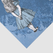 Alice Teapot Blue  Damask-weefselpapier Tissuepapier (Detail)