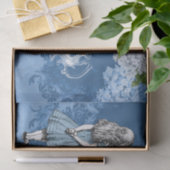 Alice Teapot Blue  Damask-weefselpapier Tissuepapier (Geschenk)