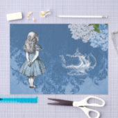 Alice Teapot Blue  Damask-weefselpapier Tissuepapier (Craft)