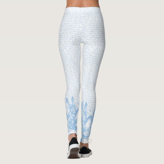  Alice tekst en randlicht blauw Leggings (Achterkant)