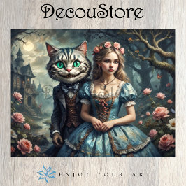Alice & the Cheshire Cat Decoupage Tissuepapier