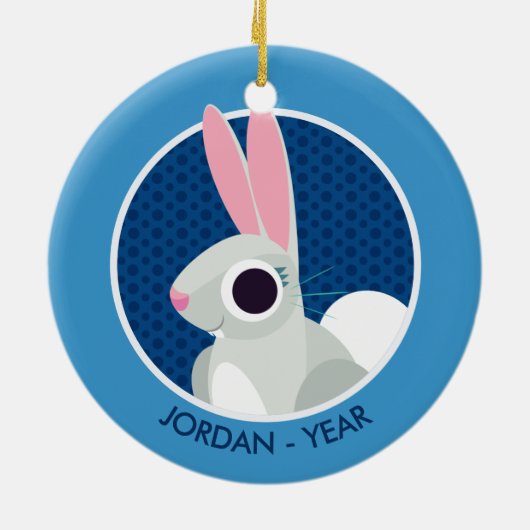 Alice the Rabbit Keramisch Ornament (Achterkant)