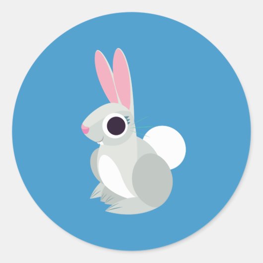 Alice the Rabbit Ronde Sticker (Voorkant)