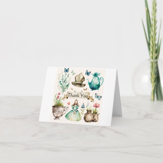 Alice-thema Bedankkaart (Voorkant)