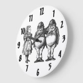 Alice, Tweedle Dee et Tweedle Dum Horloge murale (Angle)