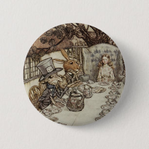 Alice Verjaardag Onverjaardag Konijn Hoedenmaker F Ronde Button 5,7 Cm