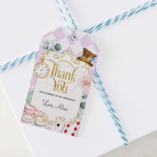 Alice vraagt zich af of het gekke hatter theefeest cadeaulabel
