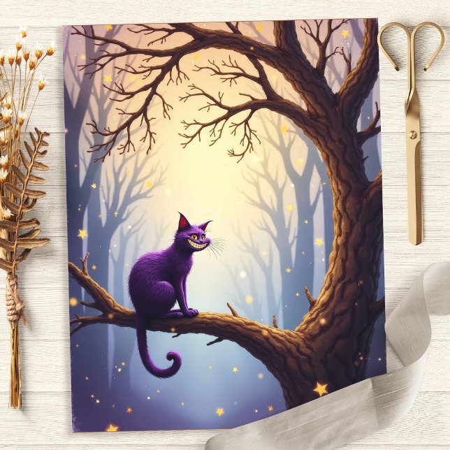 Alice Whimsical Cheshire Cat Tree Scrapbook Paper (Creator heeft geüpload)