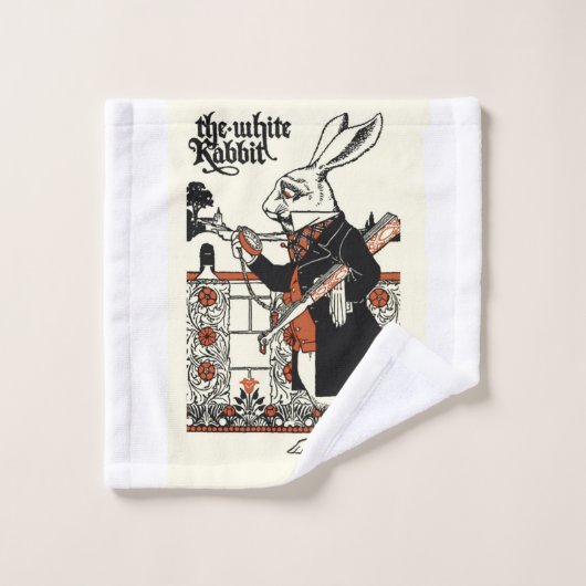 Alice White Rabbit Classic Wonderland Bad Handdoek (Wasdoekje)