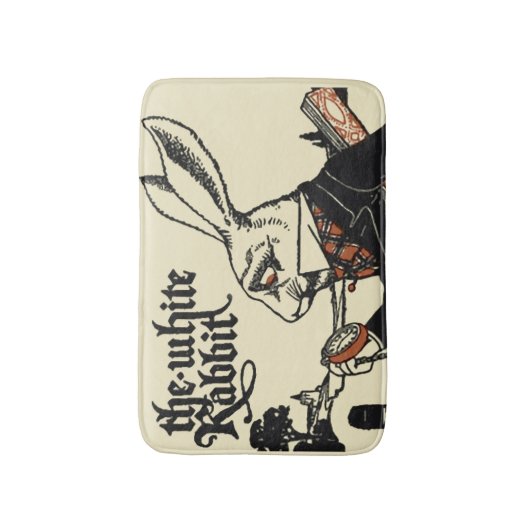 Alice White Rabbit Classic Wonderland Badmat (Voorkant Verticaal)