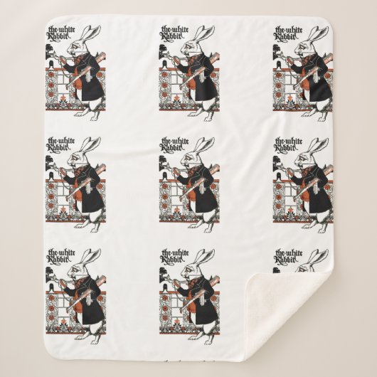 Alice White Rabbit Classic Wonderland Sherpa Deken (Voorkant)