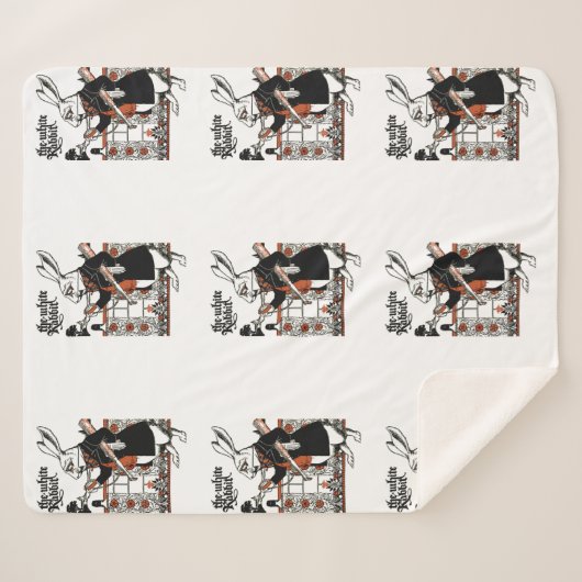 Alice White Rabbit Classic Wonderland Sherpa Deken (Voorkant (horizontaal))