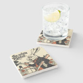 Alice White Rabbit Classic Wonderland Stenen Onderzetter (Zijkant)