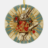  Alice White Rabbit Keramisch Ornament (Voorkant)
