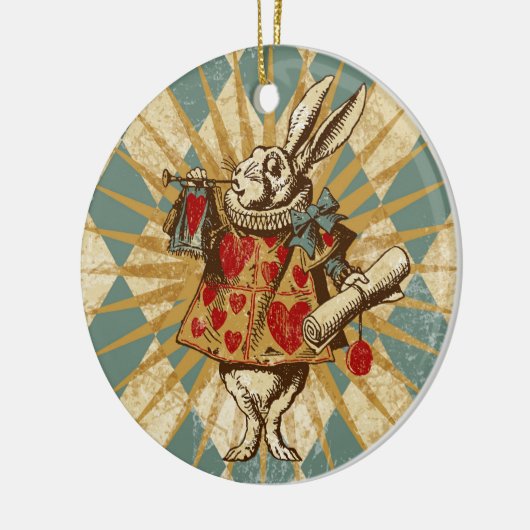 Alice White Rabbit Keramisch Ornament (Links)
