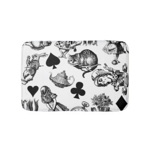Alice White Rabbit Wonderland Cheshire Cat Badmat