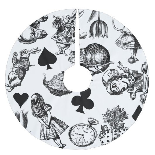 Alice White Rabbit Wonderland Cheshire Cat Kerstboom Rok (Voorkant)