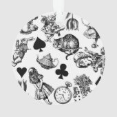 Alice White Rabbit Wonderland Cheshire Cat Ornament (achterkant)