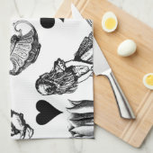 Alice White Rabbit Wonderland Cheshire Cat Theedoek (Quarter Fold)