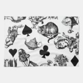 Alice White Rabbit Wonderland Cheshire Cat Theedoek (Horizontaal)