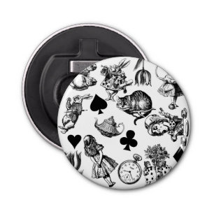Alice White Rabbit Wonderland Classic Button Flesopener