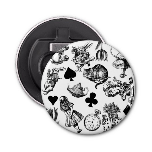 Alice White Rabbit Wonderland Classic Button Flesopener (Voorkant)