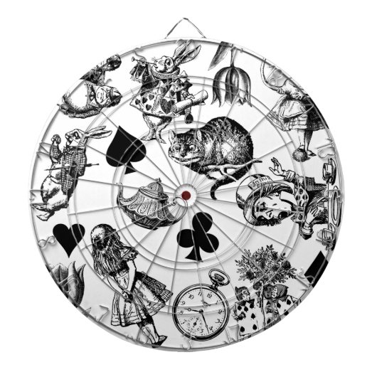 Alice White Rabbit Wonderland Classic Dartbord (Voorkant)