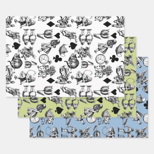 Alice White Rabbit Wonderland Classic Inpakpapier Vel (Set)