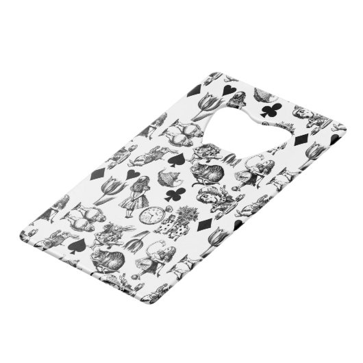 Alice White Rabbit Wonderland Classic Kredietkaart Flessenopener (Voorkant Gekanteld)
