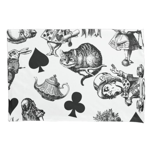 Alice White Rabbit Wonderland Classic Kussensloop (Voorkant)